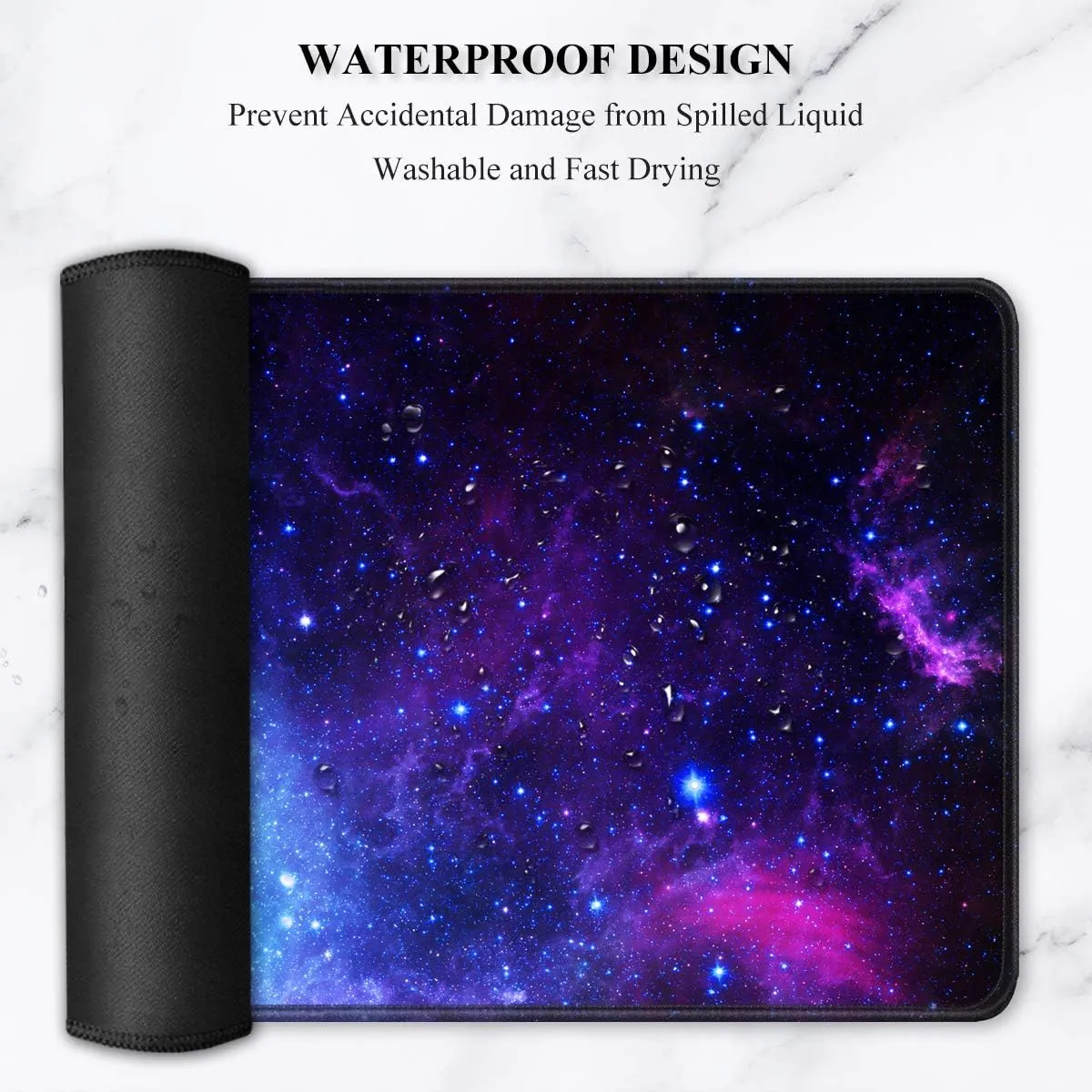Auhoahsil Large Mouse Pad, XXL Gaming Mousepad, Desk Mat for Desktop, Thick Rubber, Big & Long Size, Stitched Edges, Full Desk Pad for Laptop & Computer, Extended 35.4 x 15.7 in, Amazing Galaxy
