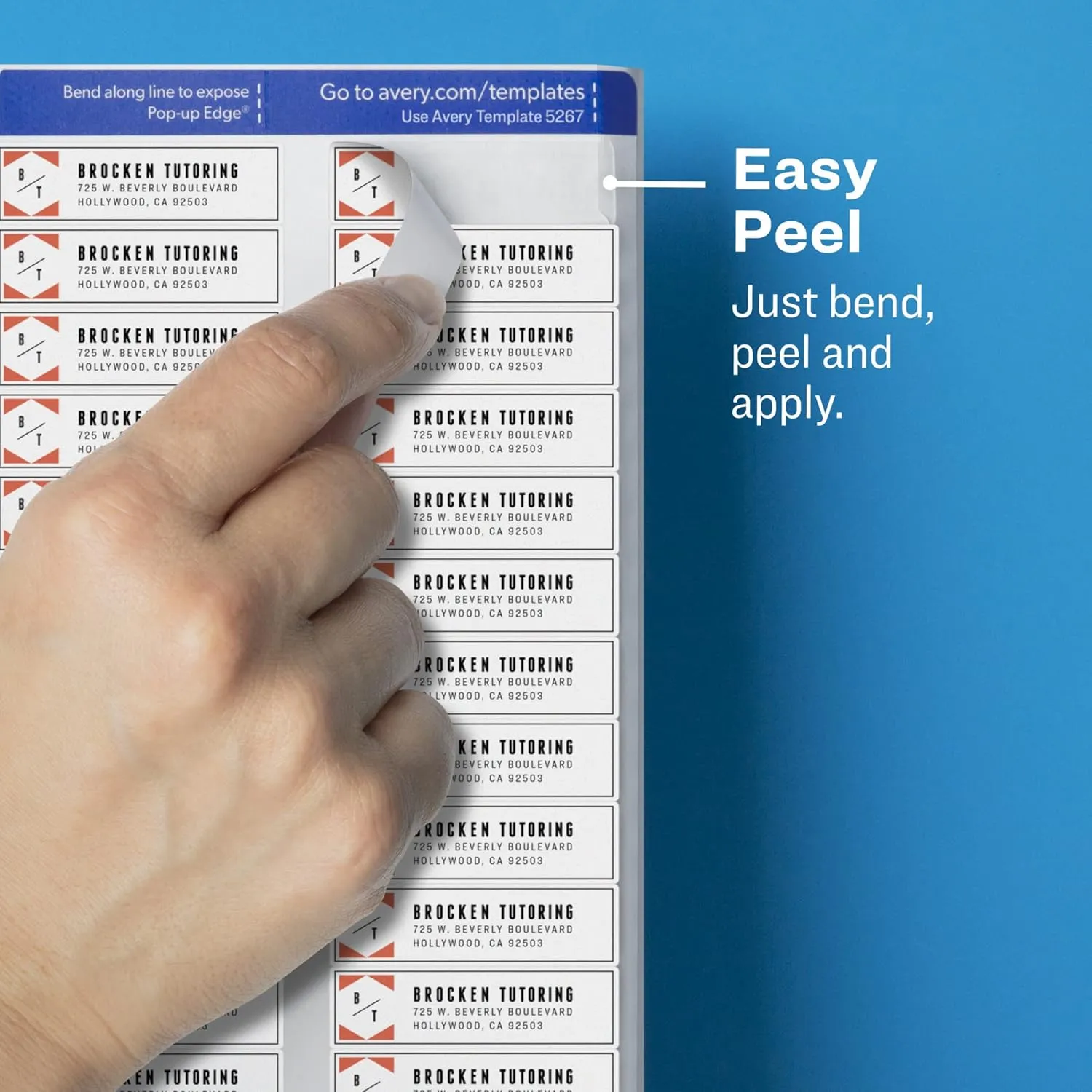 Avery Printable Return Address Labels, 0.5" x 1.75", Matte Clear, 2,000 Blank Mailing Labels (08667)