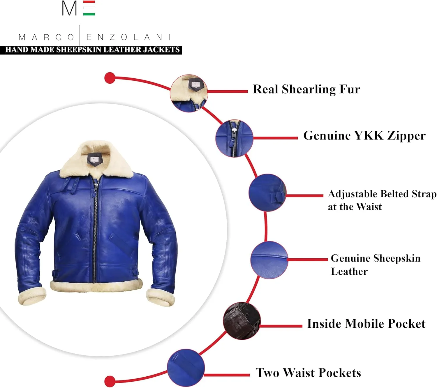 B3 Bomber Jacket Aviator Real Shearling B3 Bomber Jacket Winter Blue