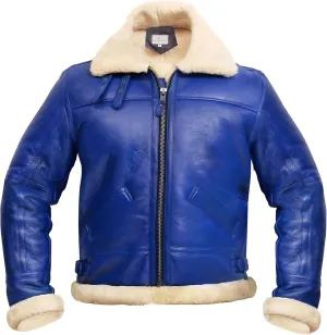 B3 Bomber Jacket Aviator Real Shearling B3 Bomber Jacket Winter Blue
