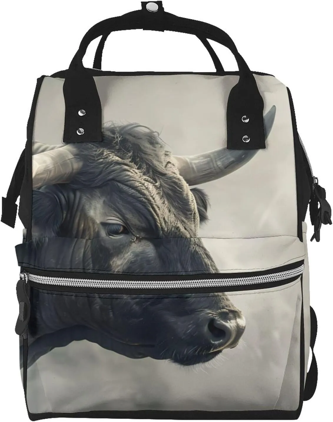 Baby Diaper Backpack,Multi-Function Travel Backpack Nappy Bags,Nursing Bag, Fashion Mummy,Roomy Waterproof For Baby Care(Mystical Bull In Fog)