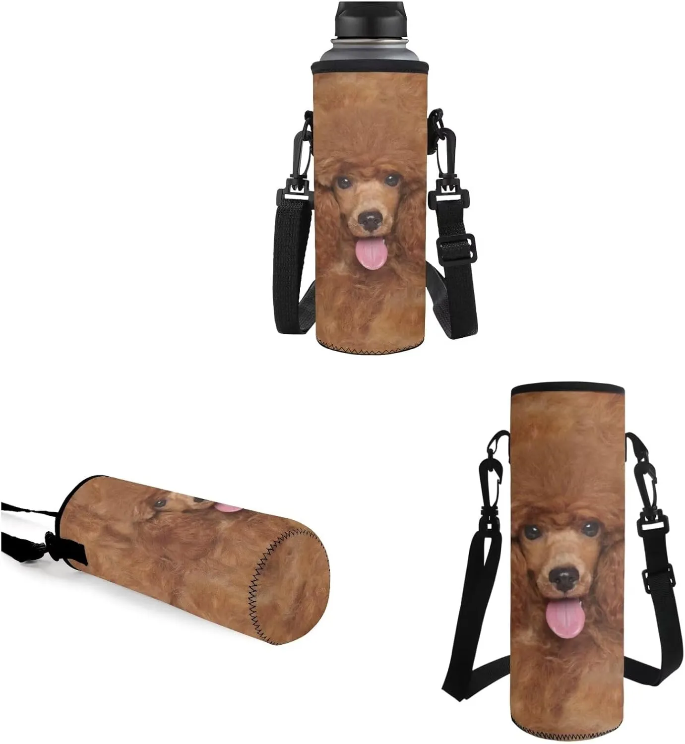Backpack Set for Kids Girls Boys, Brown Dog Portable School Bags Daypack Book Bag Set with Insulated Lunch Bag Pencil Pouch Water Bottle Bag 4 Pcs Full Set