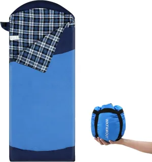 Backpacking Flannel Sleeping Bag Lightweight for Adults Hiking Ultralight Compact Sleeping Bag Portable Warm Weather Summer with Compression Sack