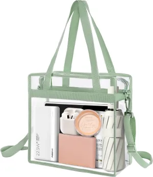 BAGAIL Clear Bags Stadium Approved Clear Tote Bag with Zipper Closure Crossbody Messenger Shoulder Bag with Adjustable Strap