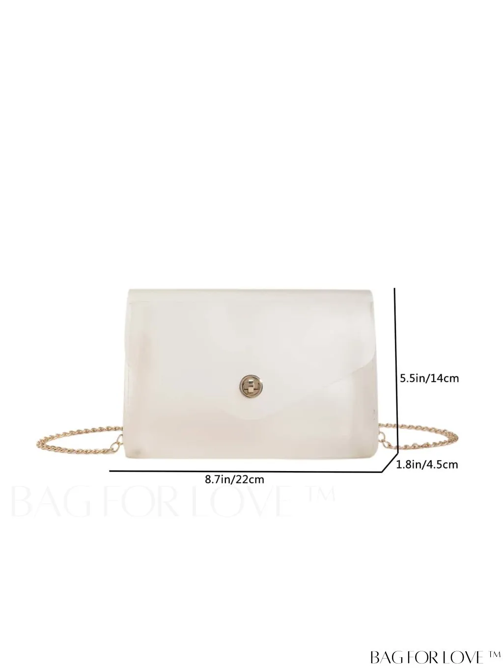 BagForLove - Chic Transparent Frosted PVC Square Crossbody Bag for Women with Flip Cover