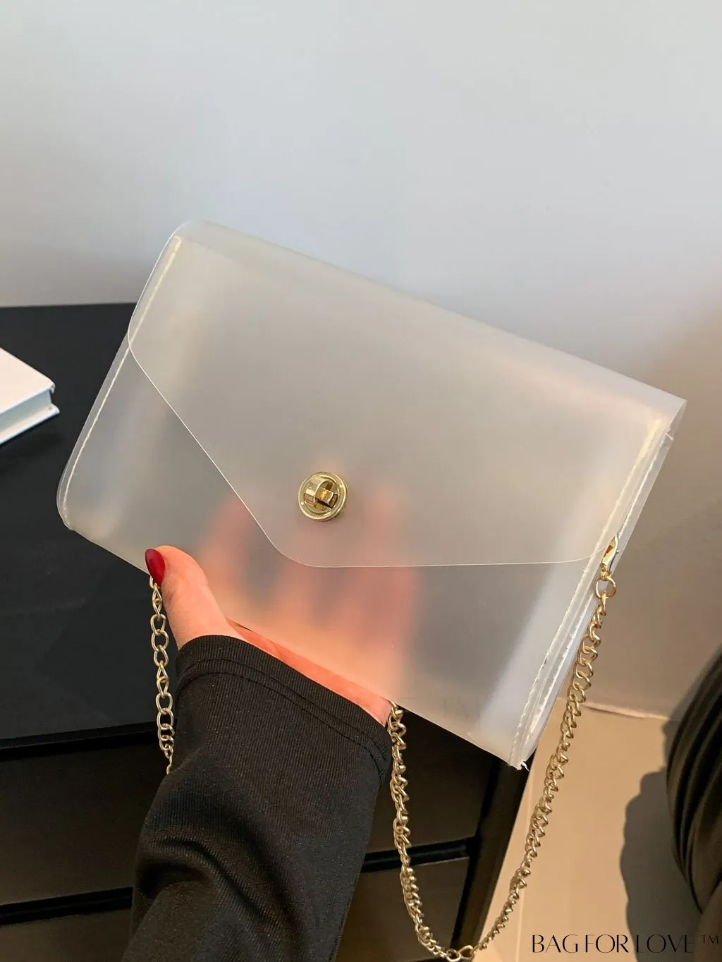 BagForLove - Chic Transparent Frosted PVC Square Crossbody Bag for Women with Flip Cover