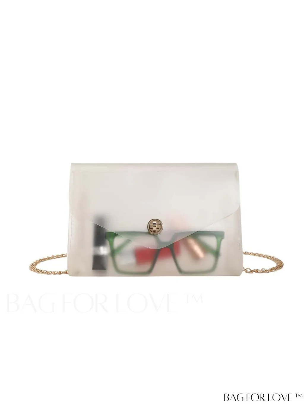 BagForLove - Chic Transparent Frosted PVC Square Crossbody Bag for Women with Flip Cover