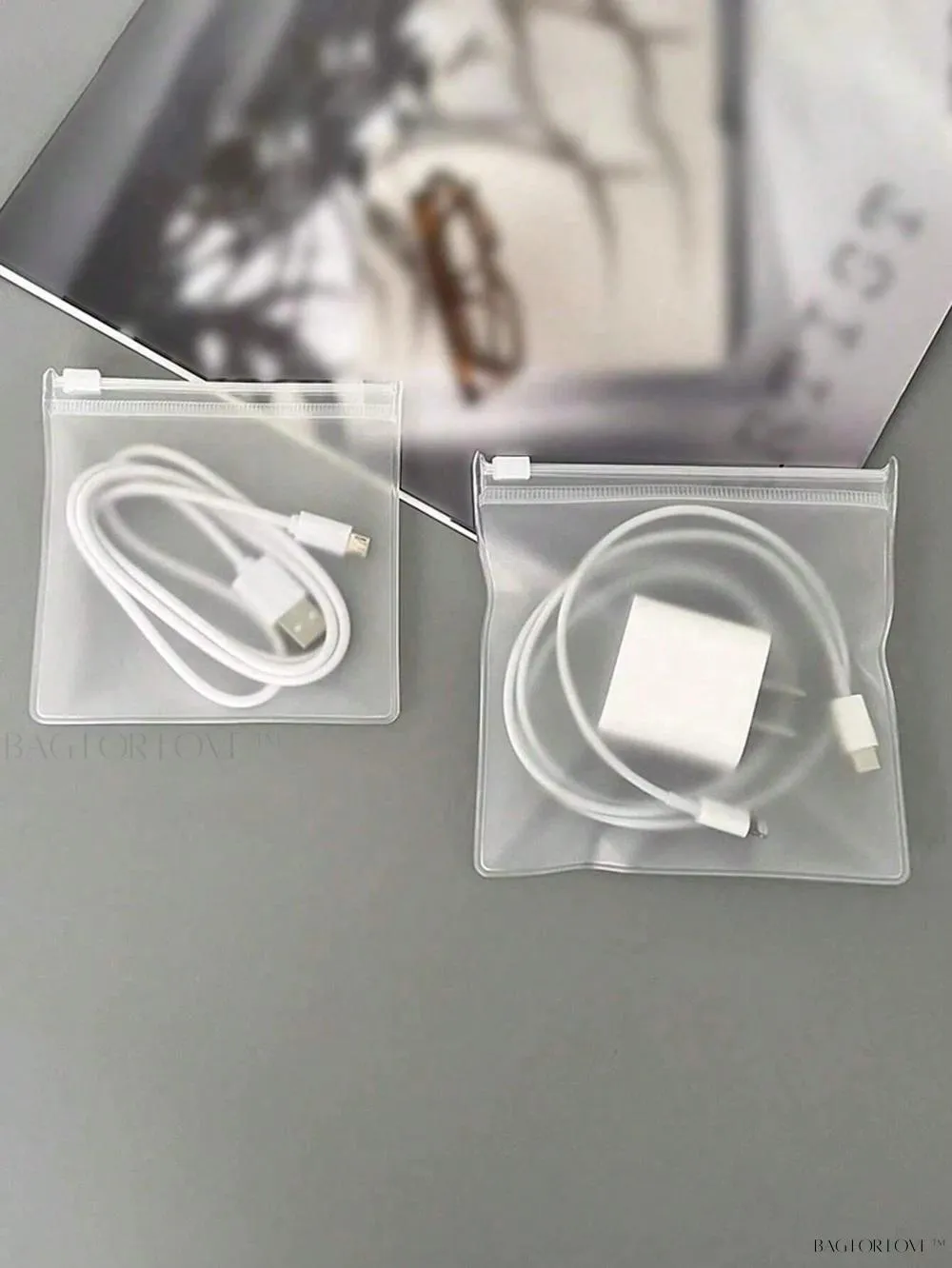 BagForLove - Frosted Zipper Case for Organizing Data Cables