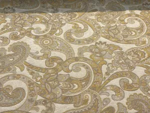 Barrow Reverly Porcelain Beige Paisley Chenille M9114 Fabric By The Yard