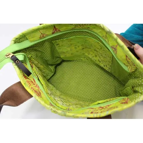 Batik Chenille Purse by Tiara Handicraft, Lime Green