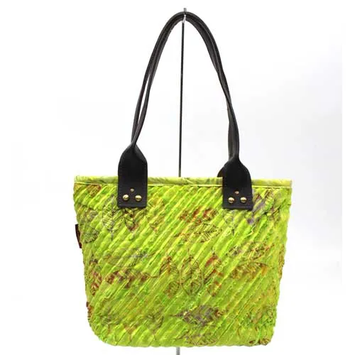 Batik Chenille Purse by Tiara Handicraft, Lime Green