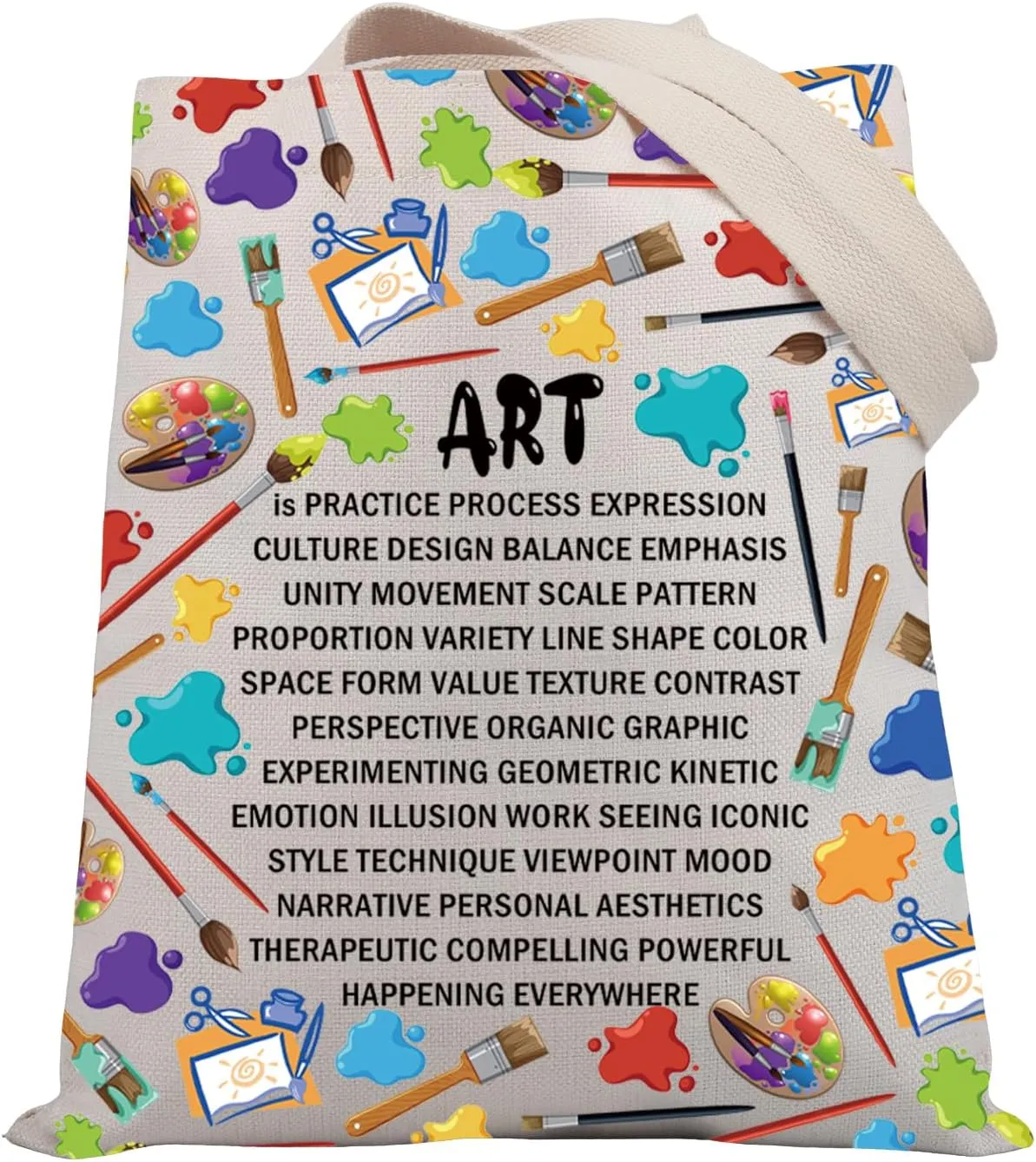 BDPWSS Art Teacher Tote Bag Art Lover Gift Artist Painters Gifts Artist Themed Gifts Teacher Appreciation Shoulder Bag