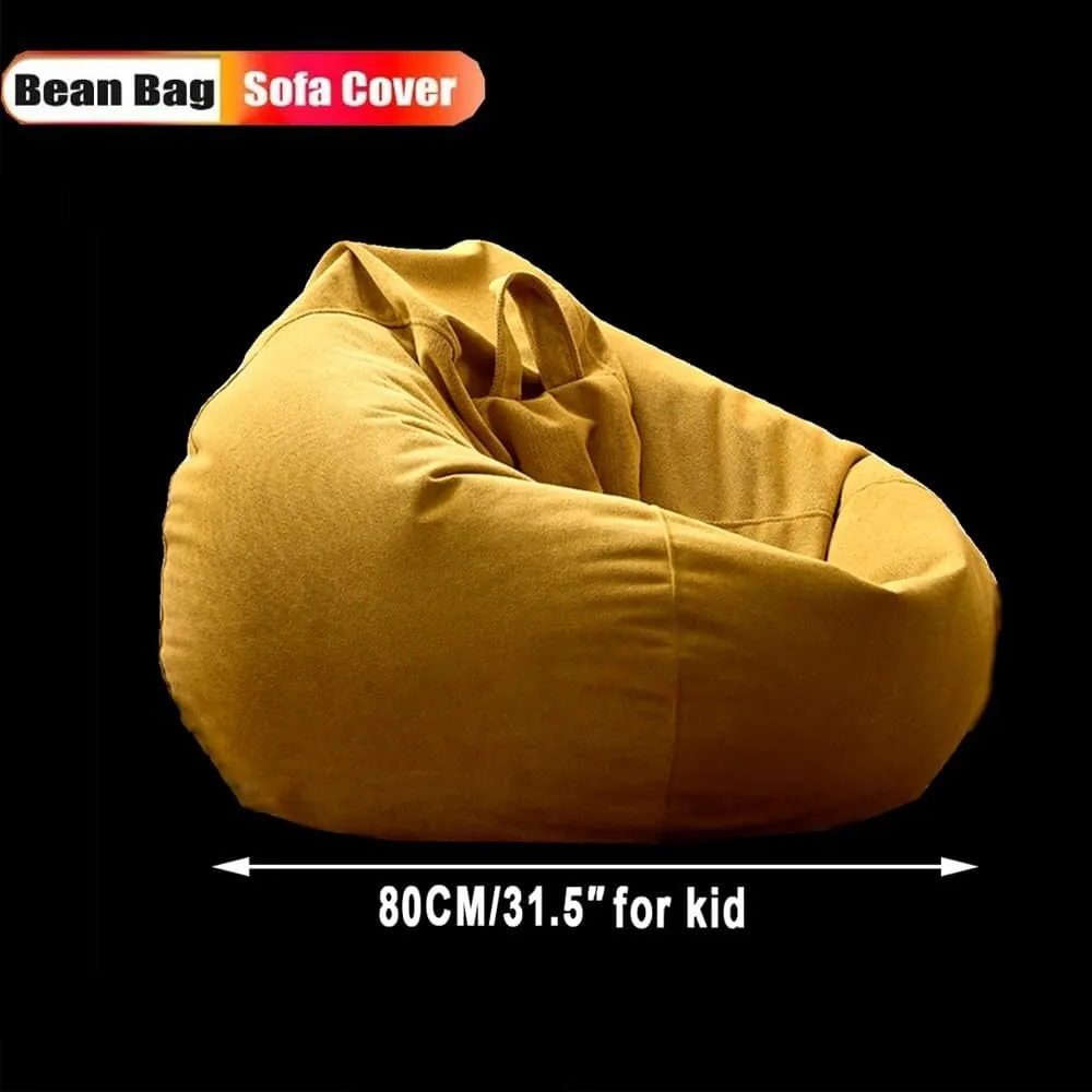 Bean Bag Chair for Adults Kids (No Filler) Chenille Bean Bags Beanbag Lazy Sofa Cover for Reading Chair Floor Chair(Dark Green,80cm Empty Cover)