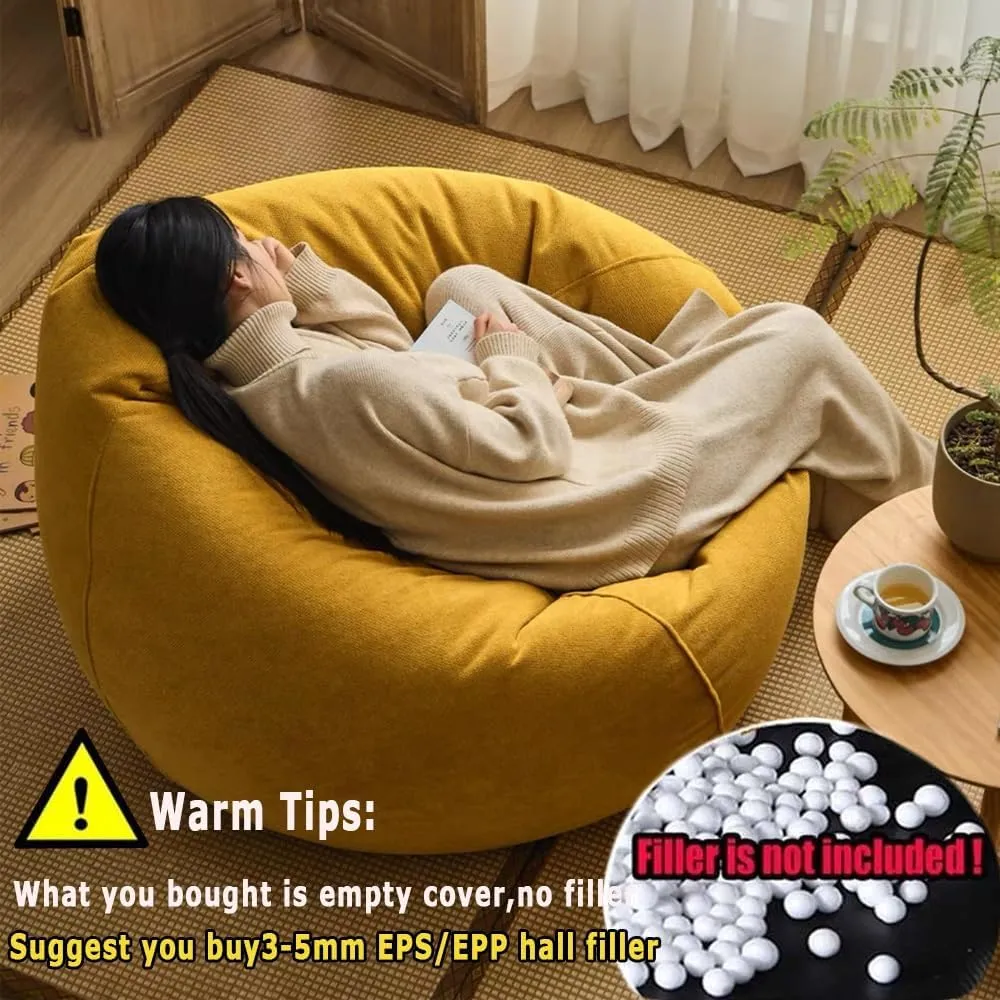 Bean Bag Chair for Adults Kids (No Filler) Chenille Bean Bags Beanbag Lazy Sofa Cover for Reading Chair Floor Chair(Dark Green,80cm Empty Cover)
