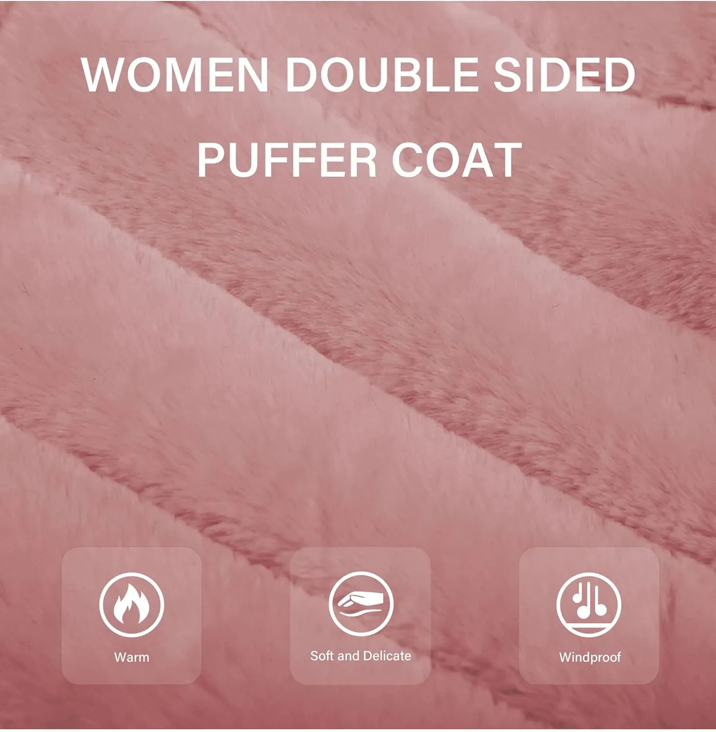 Bellivera Women Double Sided Faux Fur Jacket Spring and Winter Fashion Reversible Hood Puffer Coat with Fur Collar