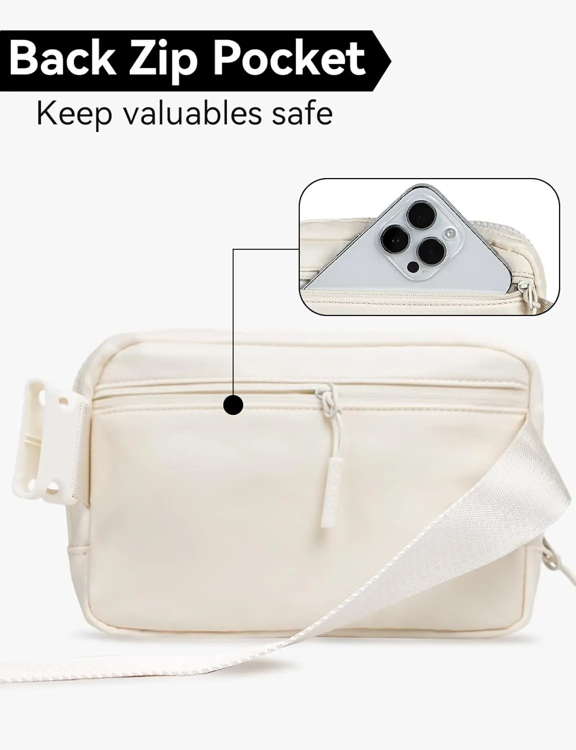 Belt Bag Fanny Pack for Teen Girl Women - Birthday Gifts for 5 6 7 8 9 10 11 12 13 Year Old Girls - Initial Crossbody Bag Preppy Cute Trendy Stuff Travel Essentials - Graduation Gifts for Her Beige L