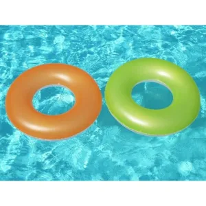 Bestway 76cm Frosted Neon Transparent Swimming Inflateable Tube Ring