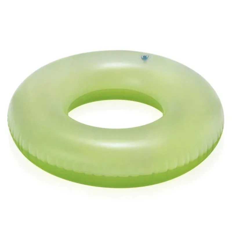 Bestway 76cm Frosted Neon Transparent Swimming Inflateable Tube Ring