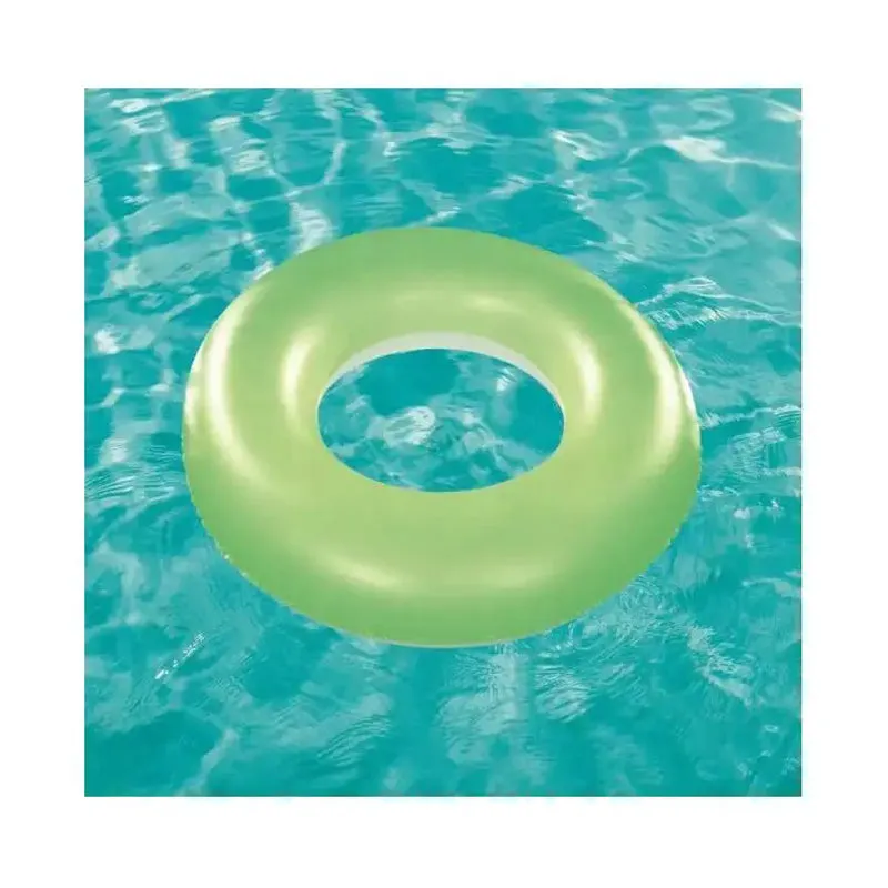 Bestway 76cm Frosted Neon Transparent Swimming Inflateable Tube Ring