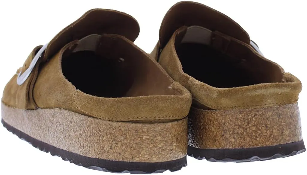 Birkenstock Buckley Shearling Tan Suede Clogs Shoes