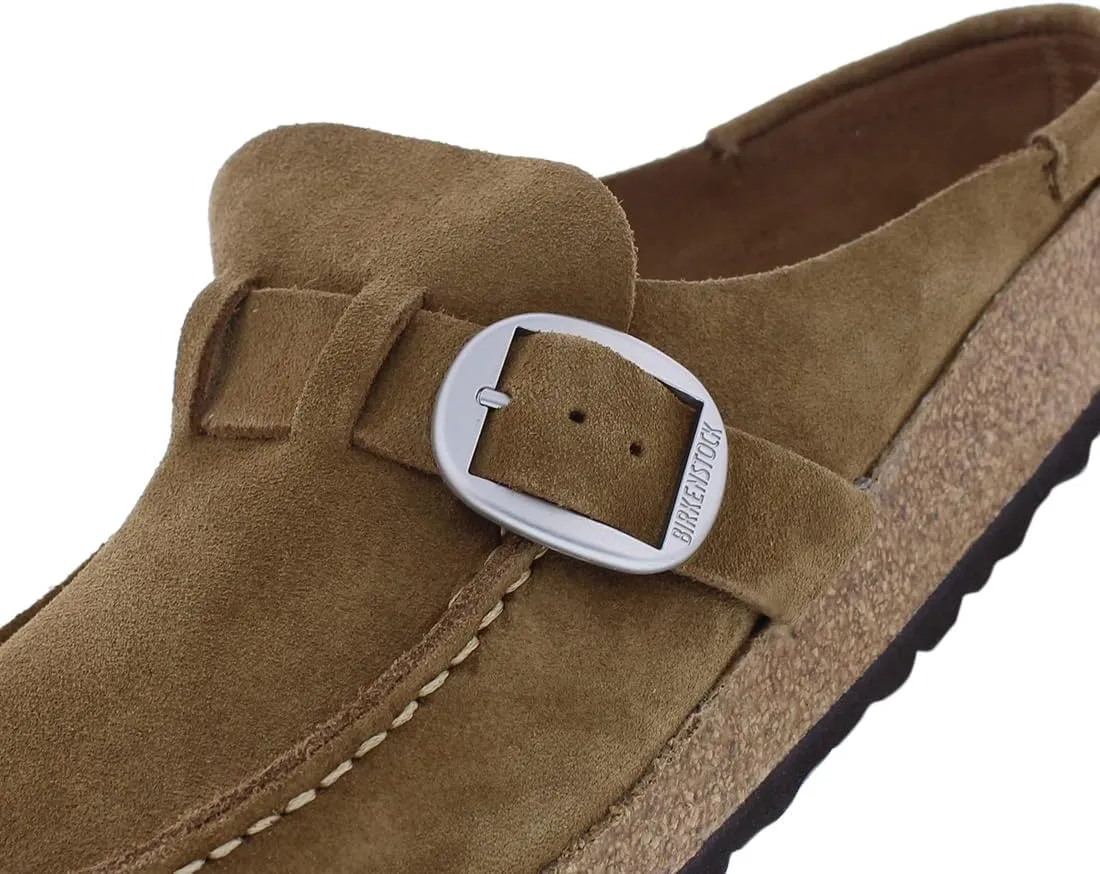 Birkenstock Buckley Shearling Tan Suede Clogs Shoes