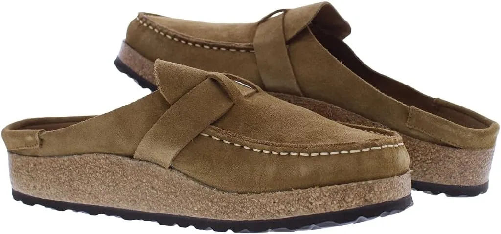 Birkenstock Buckley Shearling Tan Suede Clogs Shoes