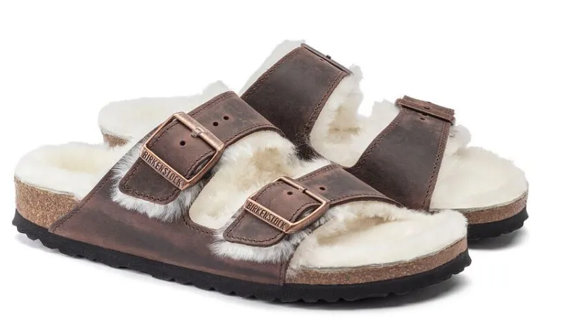 Birkenstock Habana Arizona Shearling Oiled Leather Sandal N1021049