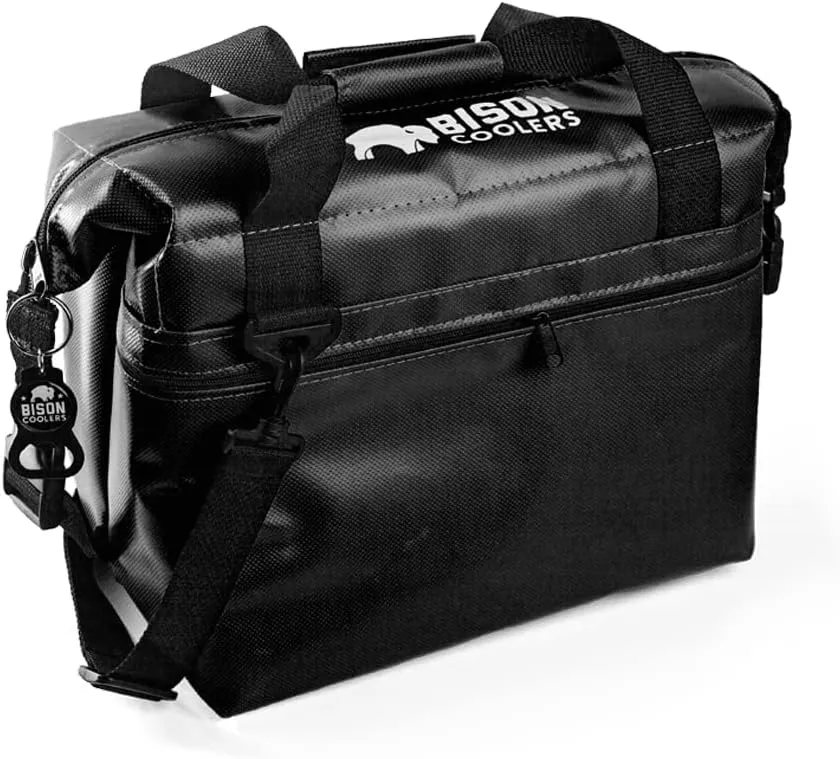 Bison Coolers Softpak Series, Made in USA, Soft Cooler Bag Insulated Leak Proof for Beach, Travel, Camping, Picnic, Car, Trips, 24  Hour Ice Retention