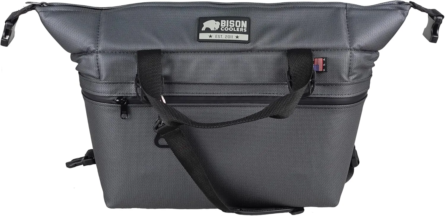 Bison Coolers Softpak Series, Made in USA, Soft Cooler Bag Insulated Leak Proof for Beach, Travel, Camping, Picnic, Car, Trips, 24  Hour Ice Retention