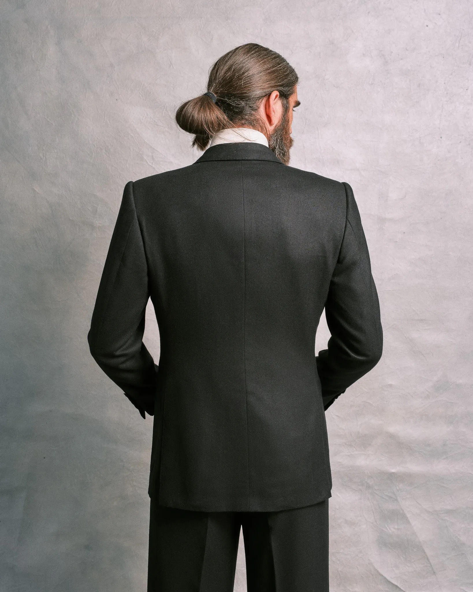 Black Flannel Double-Breasted Suit