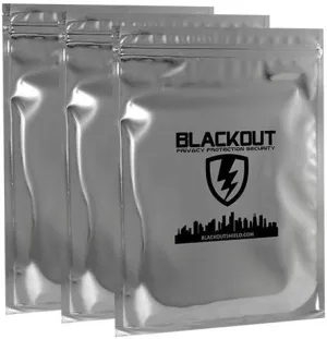 BLACKOUT Faraday Cage Bag EMP Bags Premium Ultra Thick 3pc Prepping Kit 5" X 7" Smartphones Hard Drives RFID Privacy