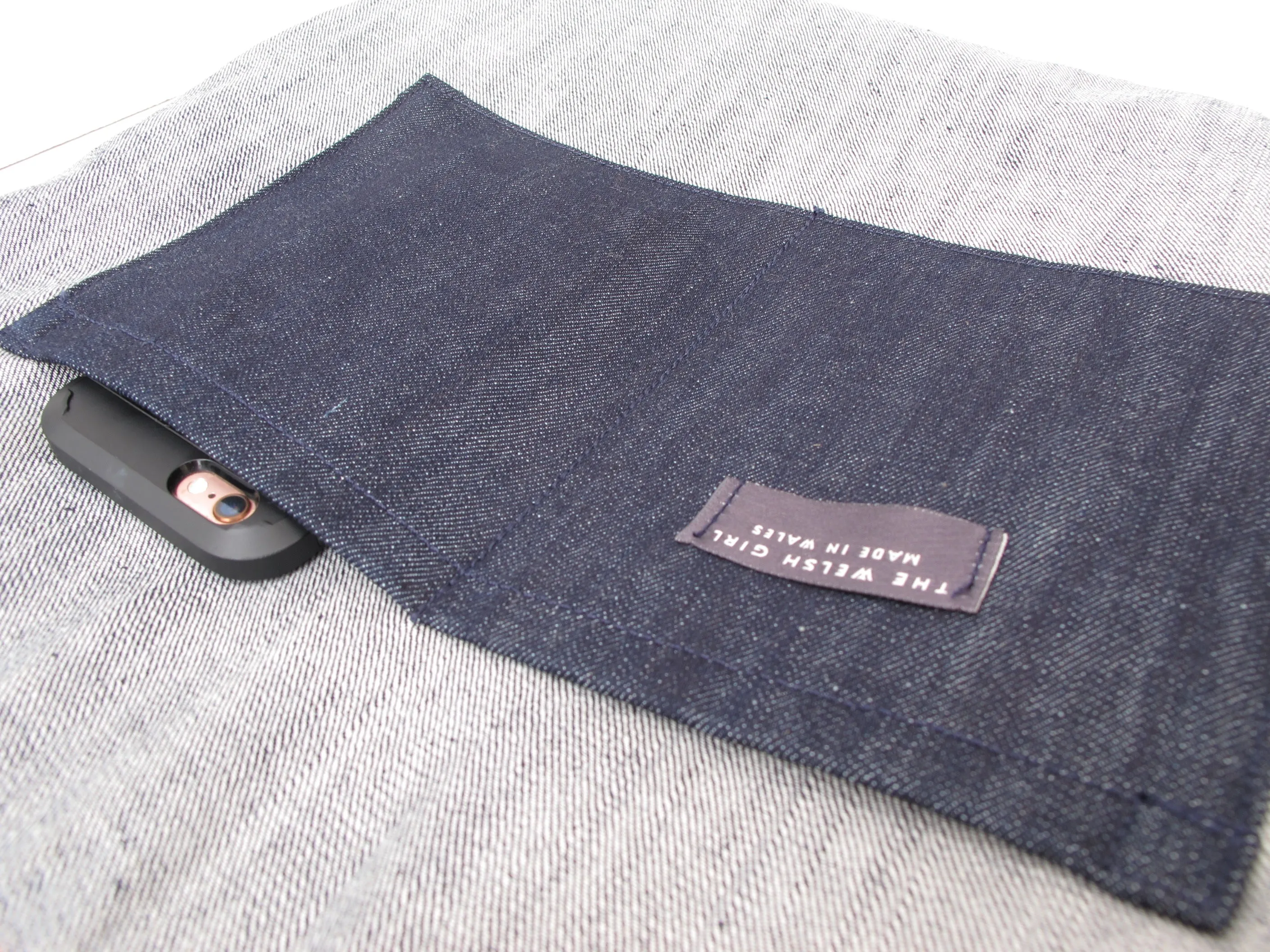 Blockwork Tote Bag - indigo, topaz & stone stripe