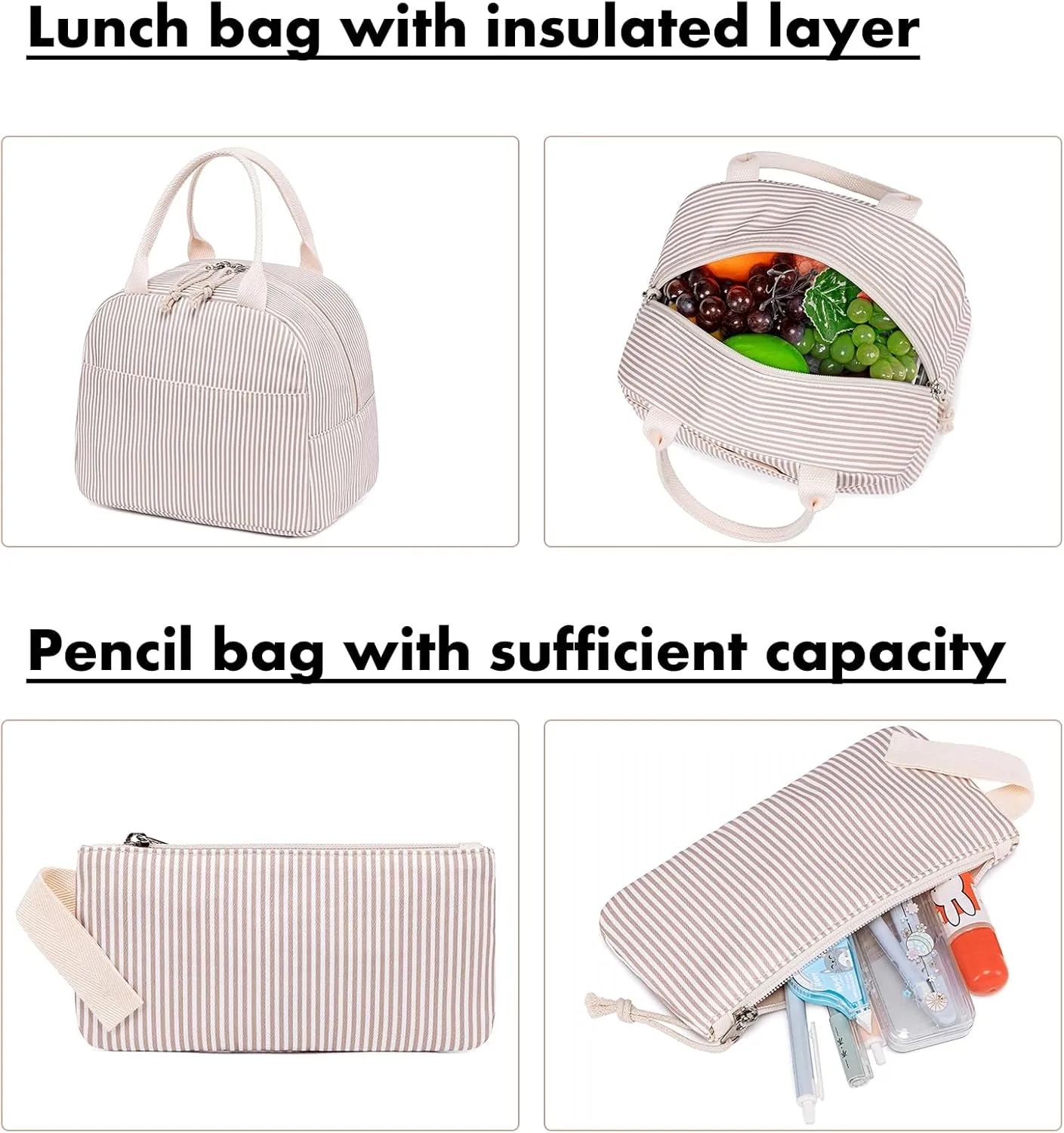 Bluboon School Backpack Set Girls Womens Laptop Bookbag Casual Daypack Fits 15 inch Laptop with Lunch Tote Bag and Pencil Bag