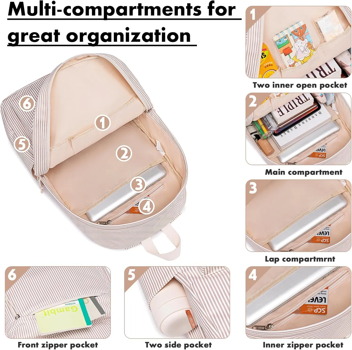 Bluboon School Backpack Set Girls Womens Laptop Bookbag Casual Daypack Fits 15 inch Laptop with Lunch Tote Bag and Pencil Bag
