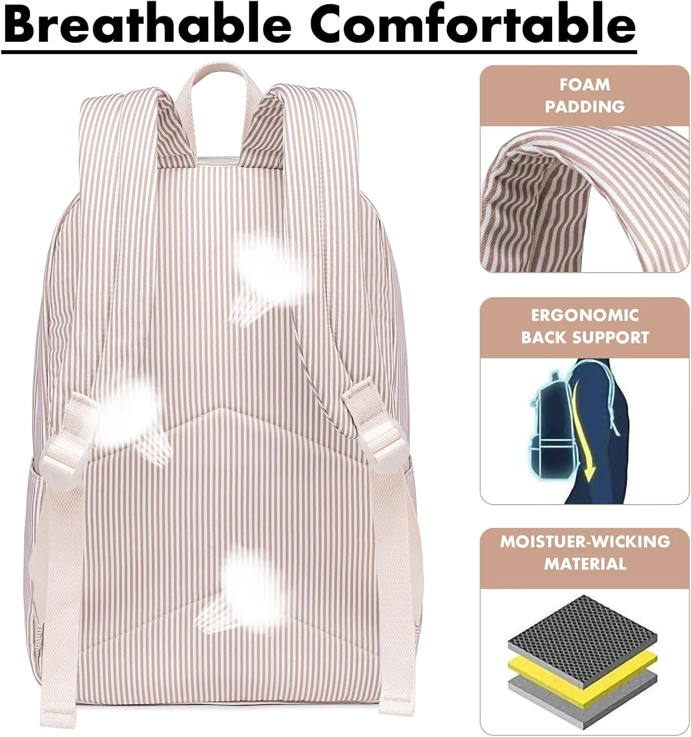 Bluboon School Backpack Set Girls Womens Laptop Bookbag Casual Daypack Fits 15 inch Laptop with Lunch Tote Bag and Pencil Bag