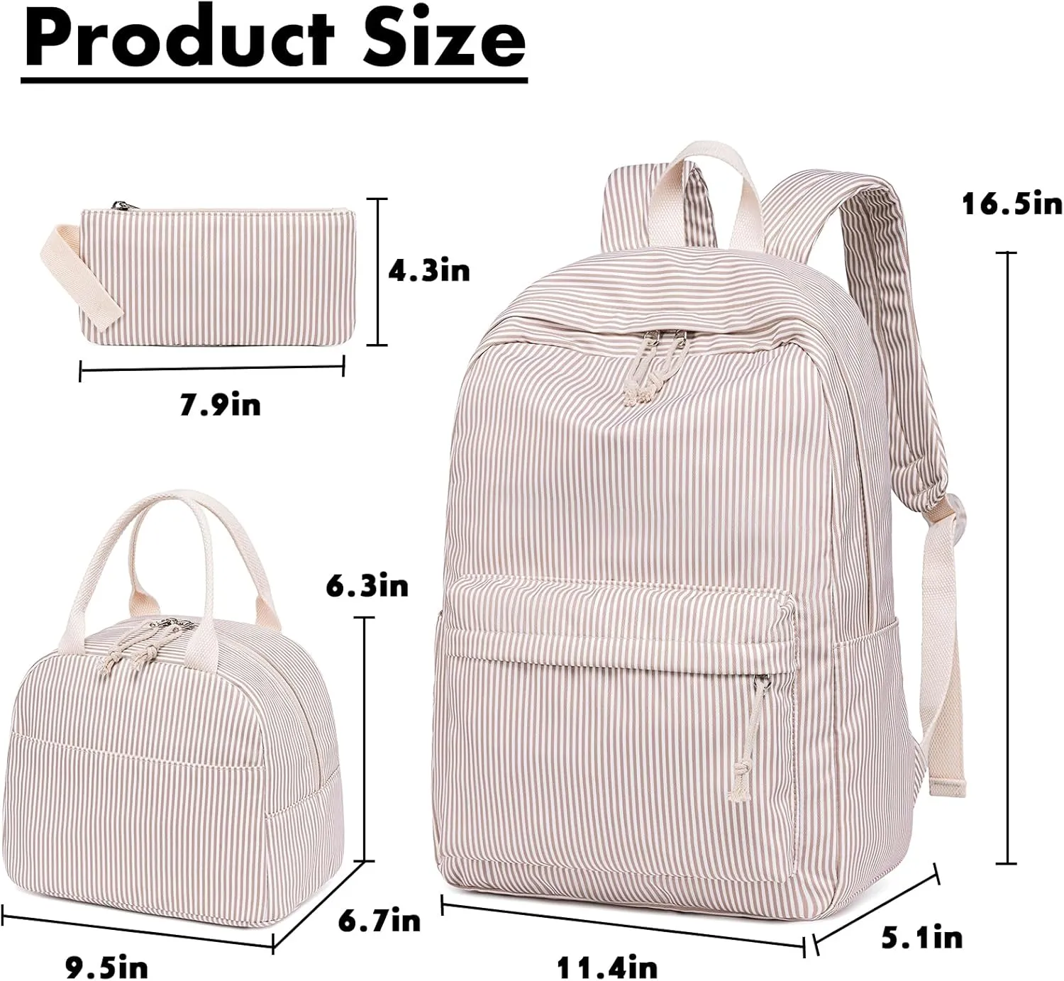Bluboon School Backpack Set Girls Womens Laptop Bookbag Casual Daypack Fits 15 inch Laptop with Lunch Tote Bag and Pencil Bag