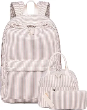 Bluboon School Backpack Set Girls Womens Laptop Bookbag Casual Daypack Fits 15 inch Laptop with Lunch Tote Bag and Pencil Bag