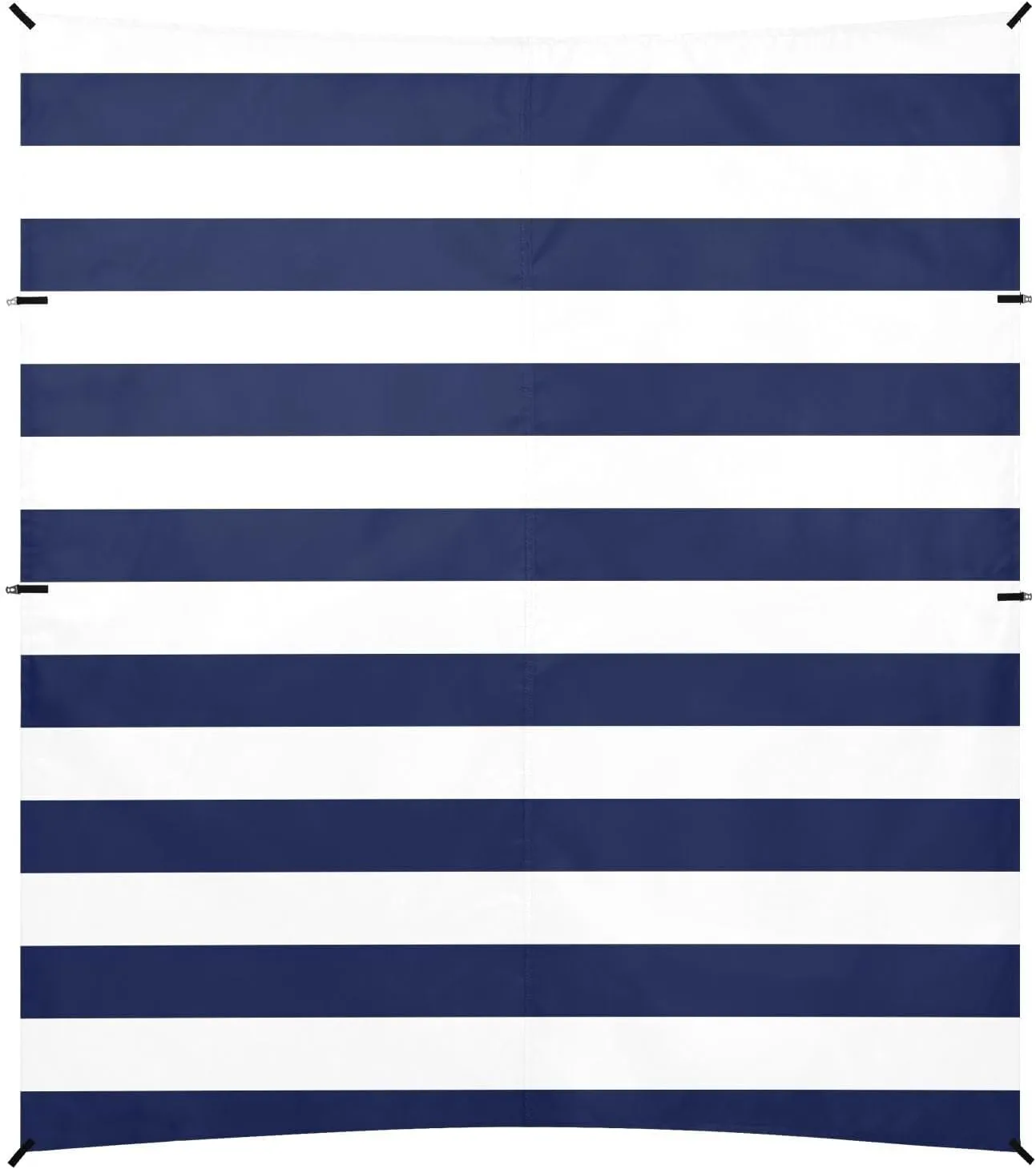 Blue and White Horizontal Stripes Foldable Beach Cabana UPF50  Protection Waterproof Portable Sun Shelter with Sand Shovel for Backyard and Camping