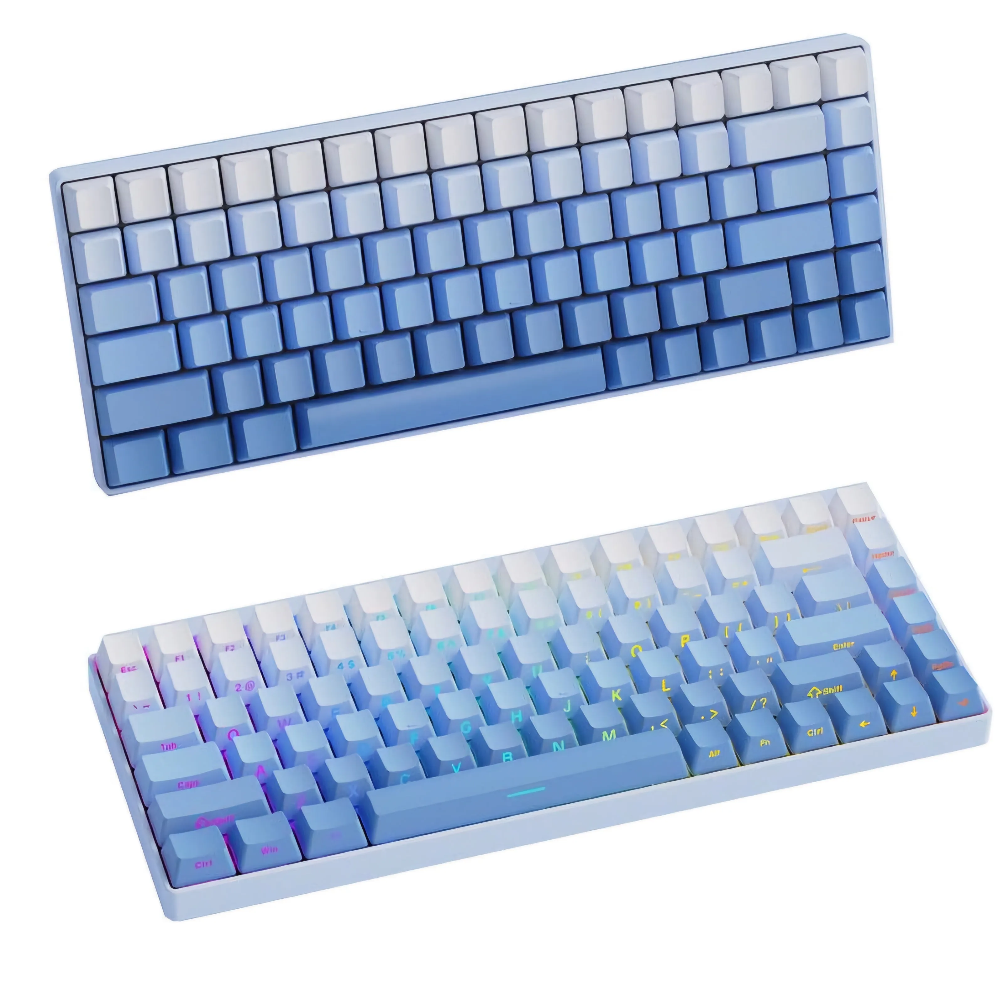 Blue Gradient Side Backlit OEM Doubleshot PBT Keycaps