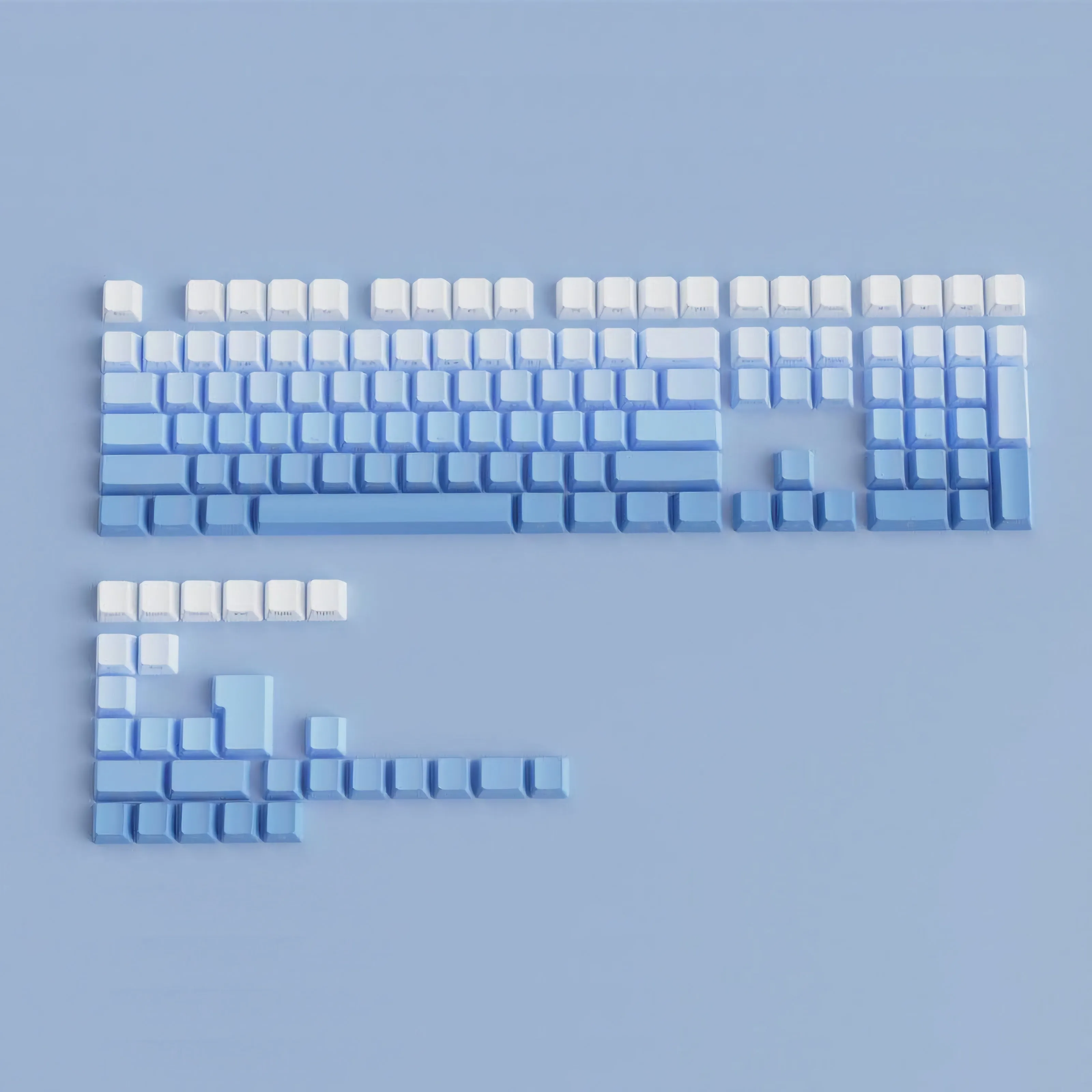 Blue Gradient Side Backlit OEM Doubleshot PBT Keycaps