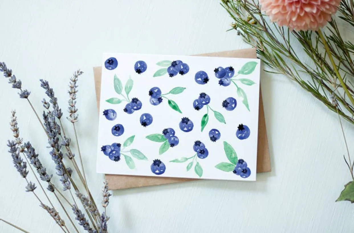 Blueberries Greeting Card