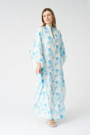 Botanical Watercolor Kaftan Dress