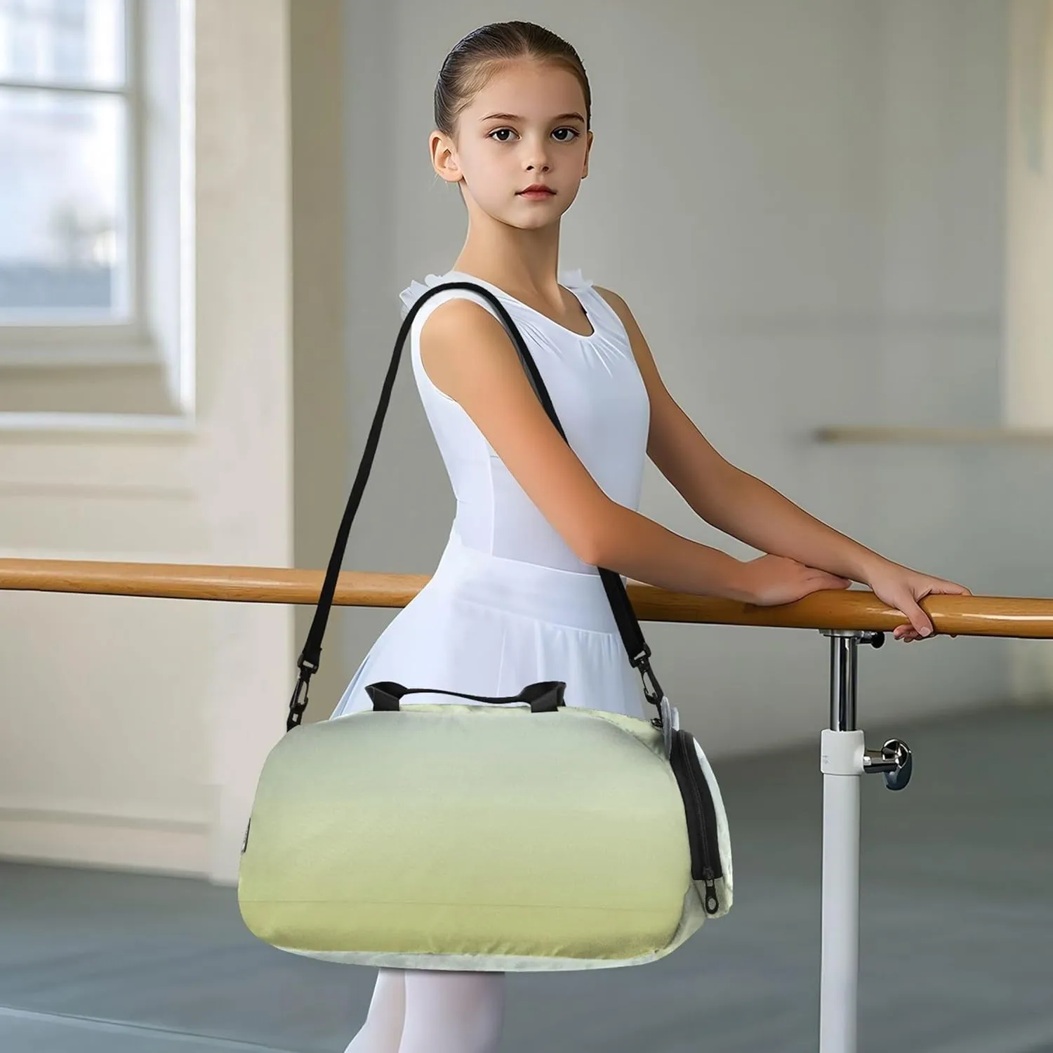 Boys Carry on Duffel Weekender Overnight Elegant Blue Mustard Gradient Travel Duffle Bags Girls Tote Kids Dance Duffle