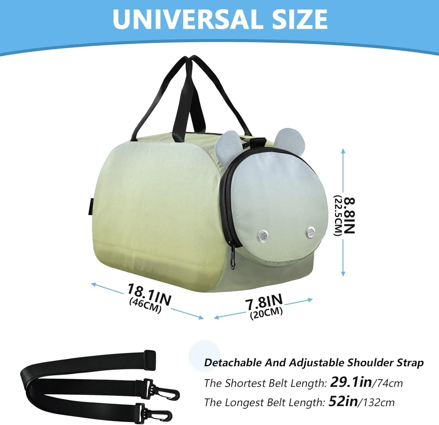 Boys Carry on Duffel Weekender Overnight Elegant Blue Mustard Gradient Travel Duffle Bags Girls Tote Kids Dance Duffle