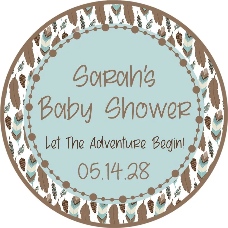 Boys Tribal Baby Shower Stickers
