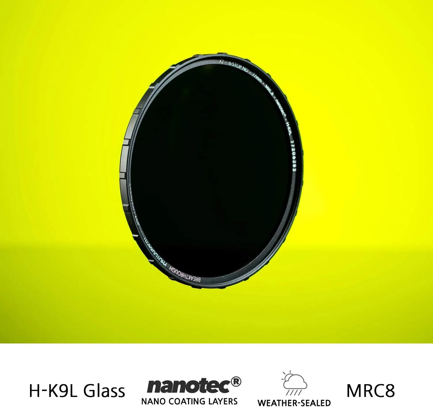 Breakthrough Photography 82mm X2 3-Stop Fixed ND Filter for Camera Lenses, Neutral Density Professional Photography Filter, MRC8, H-K9L Glass, Nanotec, Ultra-Slim, Weather-Sealed