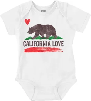 Brisco Brands California CA Flag Watercolor Sketch Baby Romper Boys or Girls