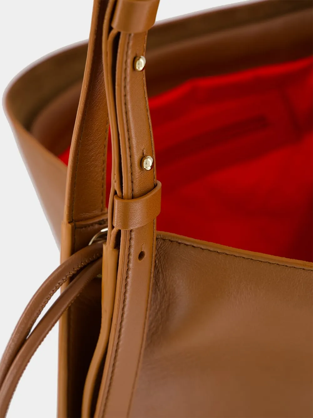 Brown Baggy Small Tote Bag in Nappa Leather