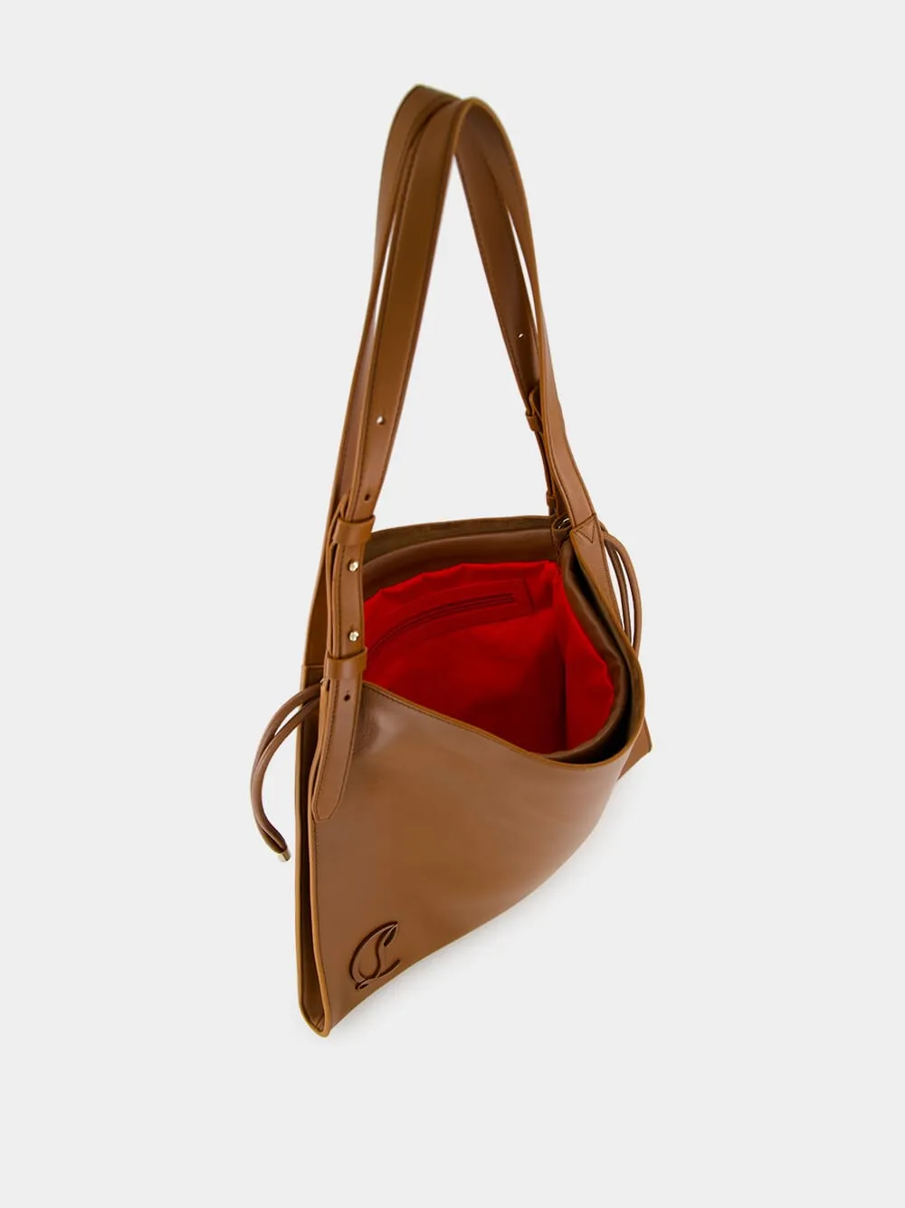 Brown Baggy Small Tote Bag in Nappa Leather