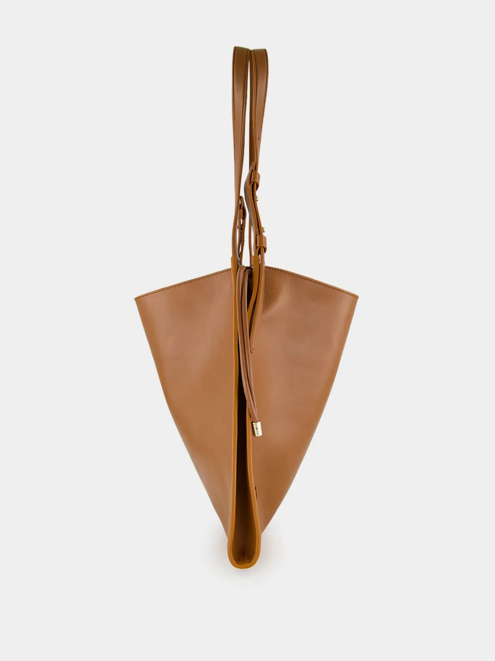 Brown Baggy Small Tote Bag in Nappa Leather